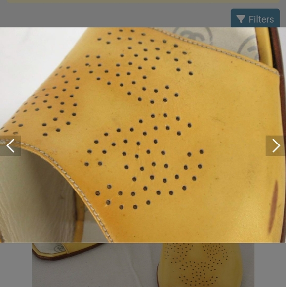 Pre-Owned High Heel Slip on Sandals White/Yellow - Picture 3 of 9